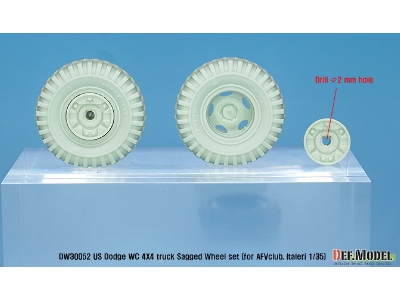 Ww2 U.S Dodge Wc 4x4 Sagged Wheel Set (For Afv Club, Italeri 1/35) - image 3