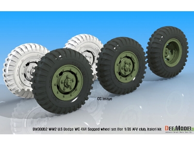 Ww2 U.S Dodge Wc 4x4 Sagged Wheel Set (For Afv Club, Italeri 1/35) - image 12