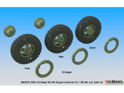 Ww2 U.S Dodge Wc 4x4 Sagged Wheel Set (For Afv Club, Italeri 1/35) - image 13