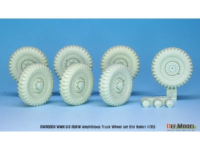 Ww2 U.S Dukw Amphibious Truck Sagged Wheel Set (For Italeri 1/35) - image 3