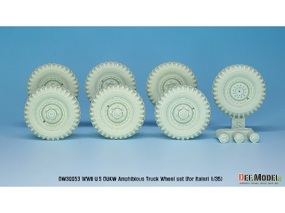 Ww2 U.S Dukw Amphibious Truck Sagged Wheel Set (For Italeri 1/35) - image 4