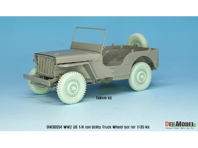 Ww2 U.S Willys Mb Sagged Wheel Set(2) (For Tamiya, Takom, Dragon, Meng 1/35) - image 4