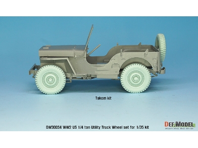 Ww2 U.S Willys Mb Sagged Wheel Set(2) (For Tamiya, Takom, Dragon, Meng 1/35) - image 5