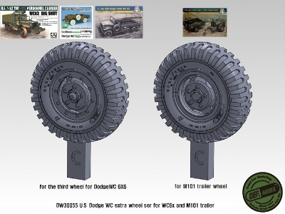 Ww2 U.S Trailer And Dodge Wc Extra Sagged Wheel Set (For Wc6x6, M101 Trailer) - image 12