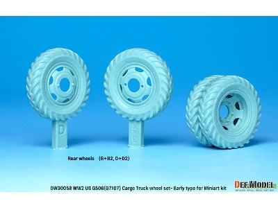 U.S. G7107(G506) Cargo Truck Early Type Wheel Set - image 5