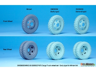 U.S. G7107(G506) Cargo Truck Early Type Wheel Set - image 7