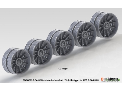 T-34/85 Burnt Spider Type Roadwheel Set - image 11