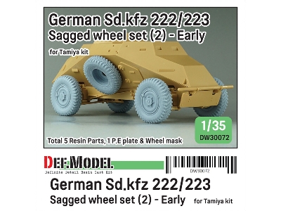 German Sd.Kfz 222/223 - Sagged Wheel Set (2) Early (For Tamiya) - image 1