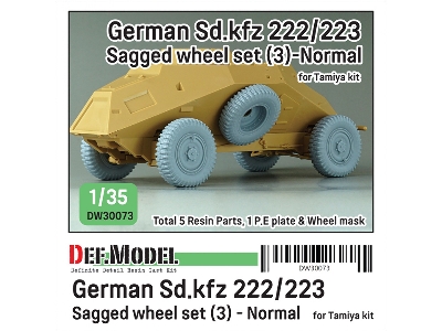 Ww2 German Sd.Kfz 222/223 - Sagged Wheel Set (3) Late (For Tamiya) - image 1