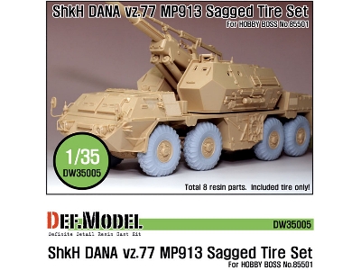 Cz Dana Shkh Vz.77 Mp913 Sagged Tire Set (For Hobbyboss 1/35) - image 1