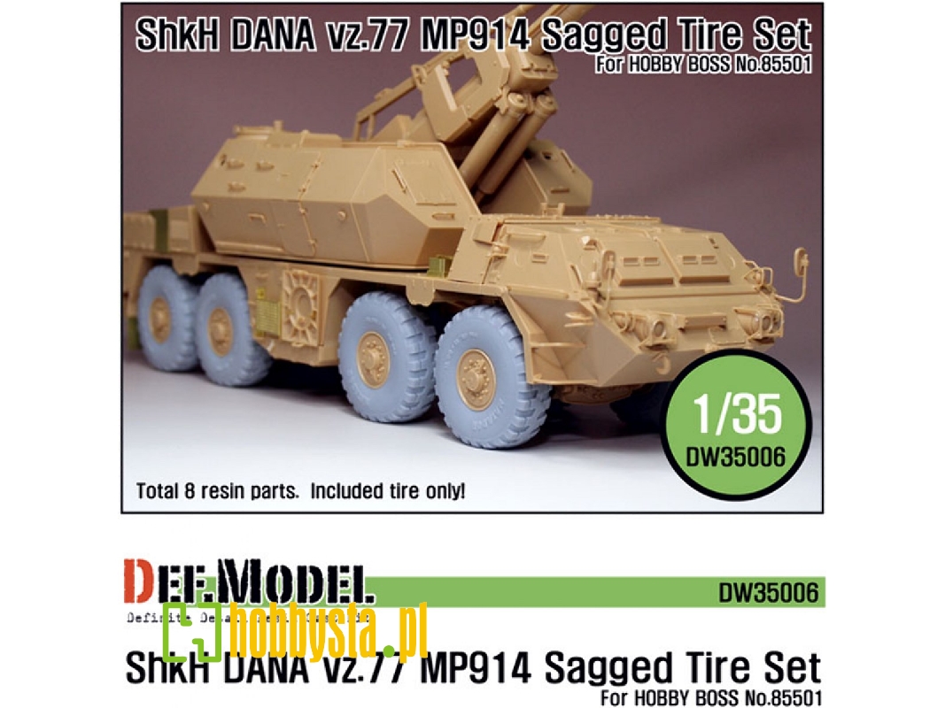 Cz Dana Shkh Vz.77 Mp914 Sagged Tire Set (For Hobbyboss 1/35) - image 1