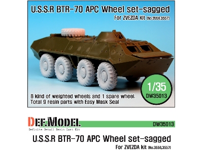 Btr-70 Apc Sagged Wheel Set (For Zvezda 1/35) - image 1