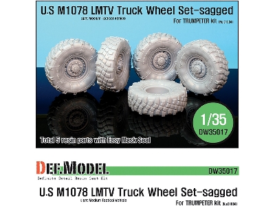 M1078 Lmtv Truck Sagged Wheel Set (For Trumpeter 1/35) - image 1