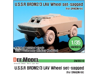 Brdm-2/3 Lav Sagged Wheel Set (For Dragon 1/35) - image 1