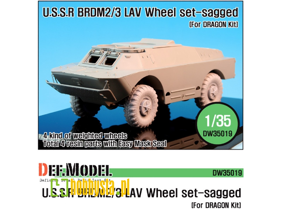 Brdm-2/3 Lav Sagged Wheel Set (For Dragon 1/35) - image 1 Brdm-2/3 Lav Sagged Wheel Set (For Dragon 1/35) - image 1