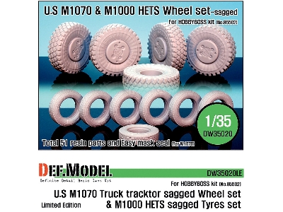 M1070/M1000hets Sagged Wheel Set (For Hobbyboss 1/35) Limited - image 1
