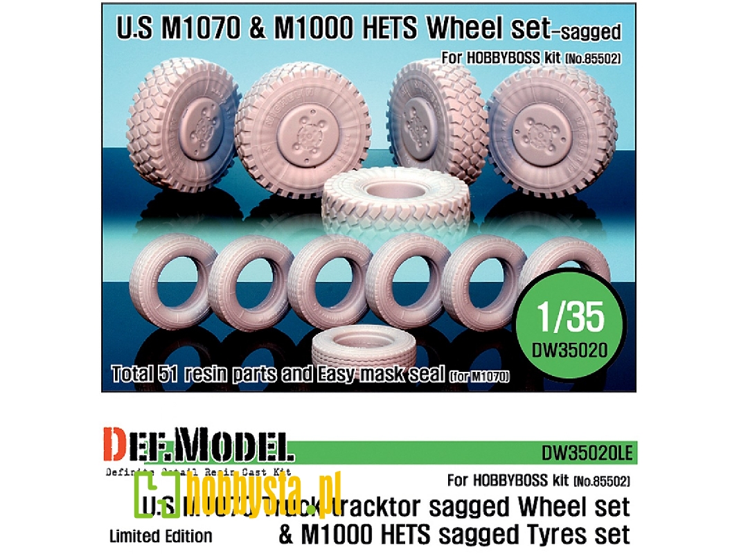 M1070/M1000hets Sagged Wheel Set (For Hobbyboss 1/35) Limited - image 1