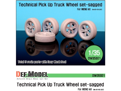 Technical Pick Up Truck Sagged Wheel Set (For Meng 1/35) - Restocked - image 1