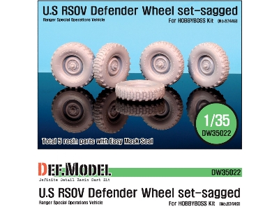 U.S Rsov Defender Sagged Wheel Set (For Hobbyboss 1/35) - image 1