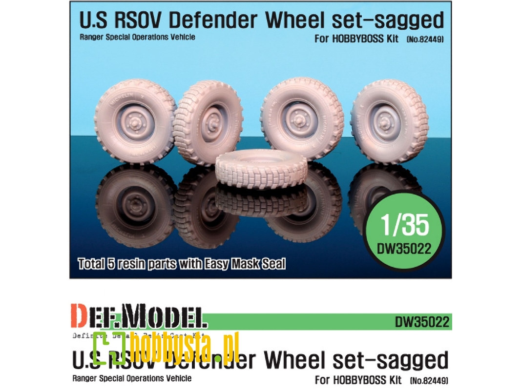 U.S Rsov Defender Sagged Wheel Set (For Hobbyboss 1/35) - image 1