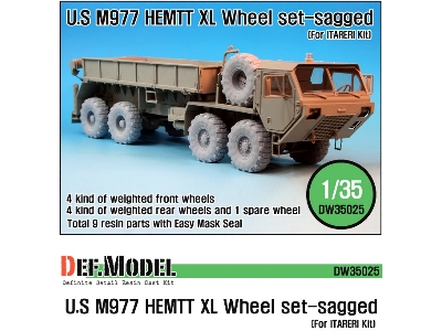 M977 Hemtt Xl Sagged Wheel Set (For Italeri 1/35) - image 1