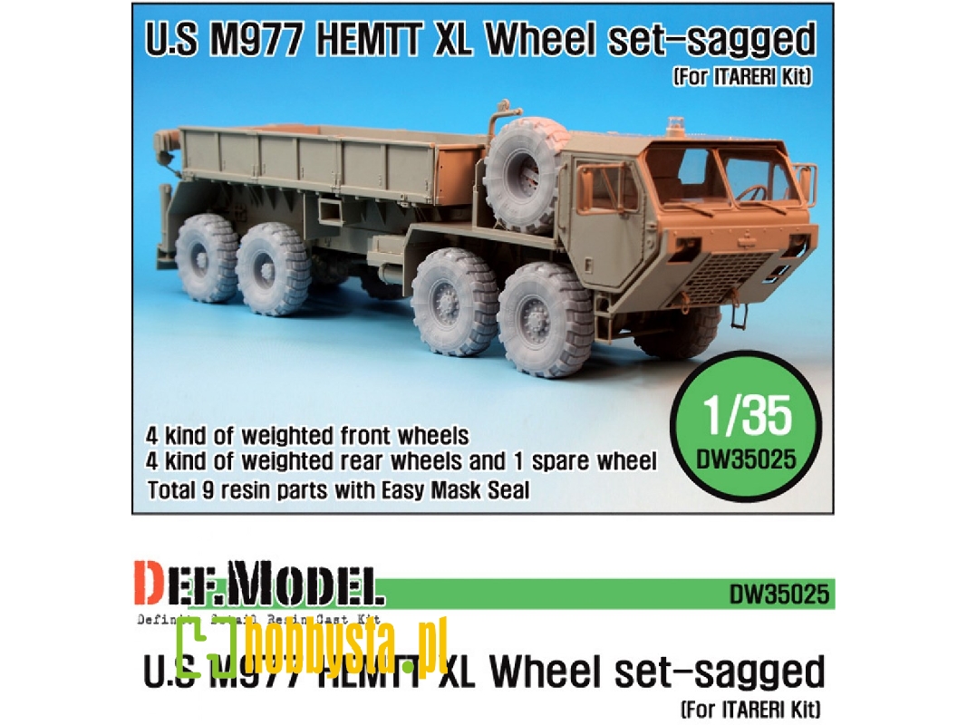 M977 Hemtt Xl Sagged Wheel Set (For Italeri 1/35) - image 1