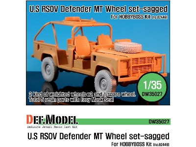 U.S Rsov Defender Mt Sagged Wheel Set (For Hobbyboss 1/35) - image 1