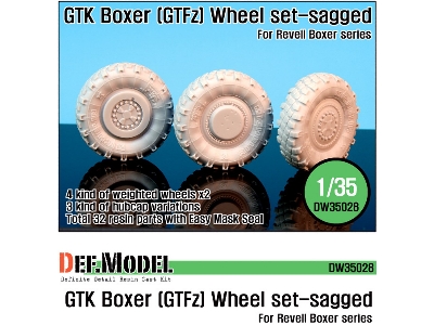 Gtk Boxer (Gtfz) Sagged Wheel Set (For Revell 1/35) - image 1