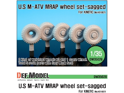 U.S M-atv Sagged Wheel Set (For Kinetic 1/35) - image 1