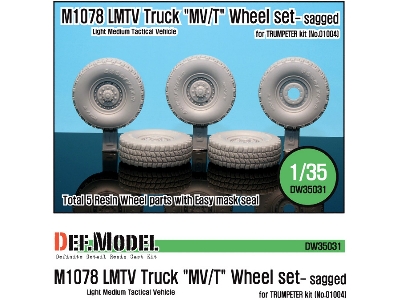 M1078 Lmtv Truck Mv/T Sagged Wheel Set (For Trumpeter 1/35) - image 1