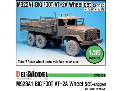 M923a1 Big Foot Truck Gy At-2a Sagged Wheel Set (For Italeri 1/35) - image 1