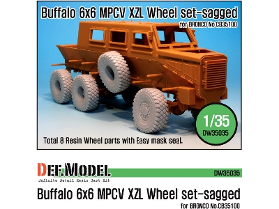 Buffalo 6x6 Mpcv Mich. Xzl Sagged Wheel Set(For Bronco 1/35) - image 1