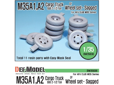 U.S M35 Cargo Truck Gy Sagged Wheel Set (For Afv Club M35a1/2) - image 1