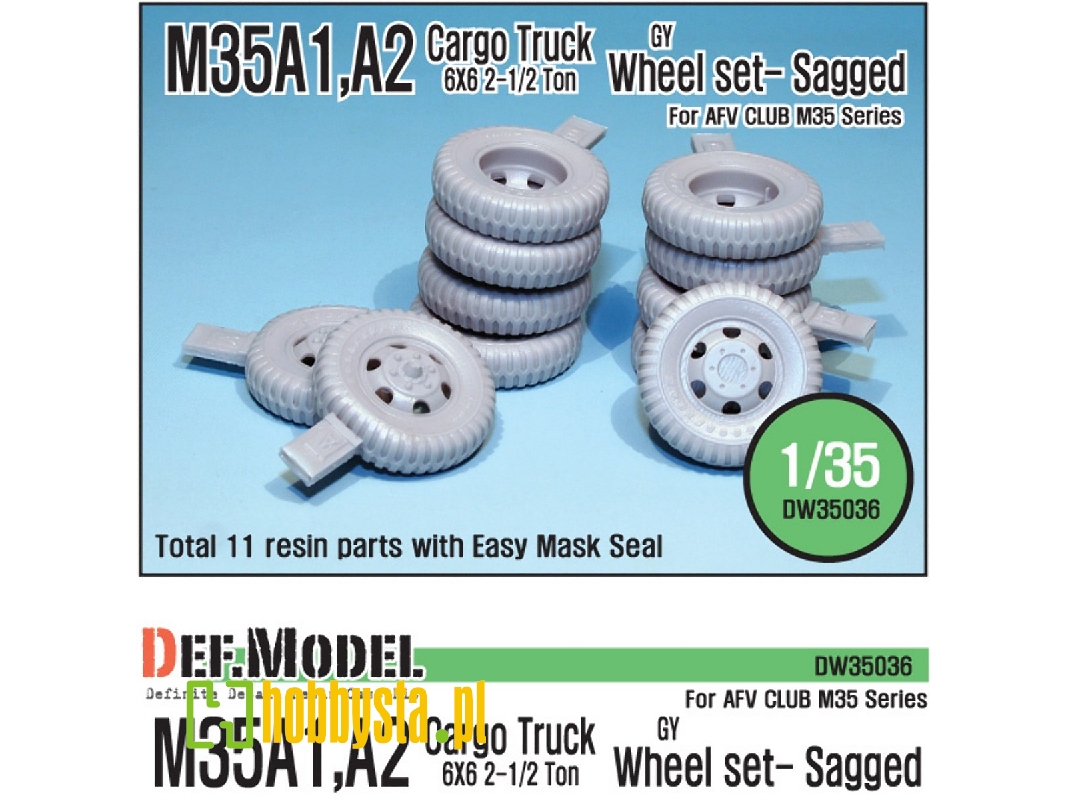 U.S M35 Cargo Truck Gy Sagged Wheel Set (For Afv Club M35a1/2) - image 1