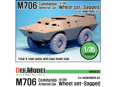 U.S M706(V100) Commando Sagged Wheel Set (For Hobbyboss 1/35) - image 1
