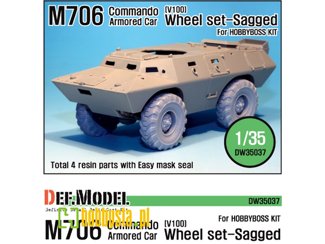 U.S M706(V100) Commando Sagged Wheel Set (For Hobbyboss 1/35) - image 1