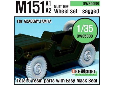 U.S M151 Jeep Sagged Wheel Set (For Tamiya/Academy 1/35) - image 1