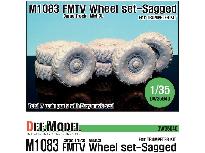 Us M1083 Fmtv Truck Mich.Xl Sagged Wheel Set (For Trumpeter 1/35) - image 1