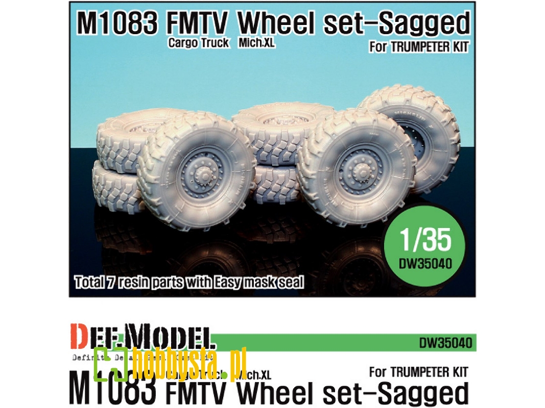 Us M1083 Fmtv Truck Mich.Xl Sagged Wheel Set (For Trumpeter 1/35) - image 1