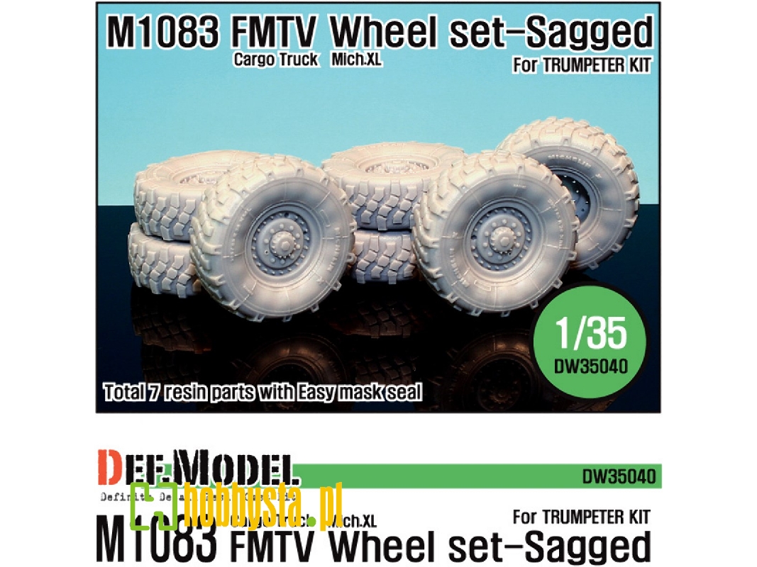 Us M1083 Fmtv Truck Mich.Xl Sagged Wheel Set (For Trumpeter 1/35) - image 1 Us M1083 Fmtv Truck Mich.Xl Sagged Wheel Set (For Trumpeter 1/35) - image 1