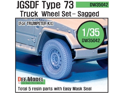 Jgsdf Type 73 Light Truck Sagged Wheel Set (For Trumpeter 1/35) - image 1