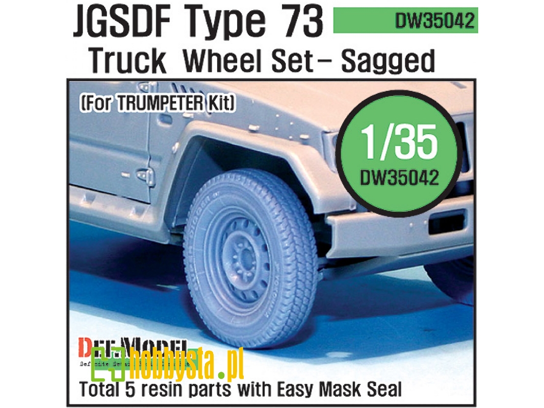 Jgsdf Type 73 Light Truck Sagged Wheel Set (For Trumpeter 1/35) - image 1