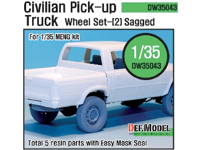 Civilian Pick Up Truck Sagged Wheel Set 2 (For Meng 1/35) - image 1