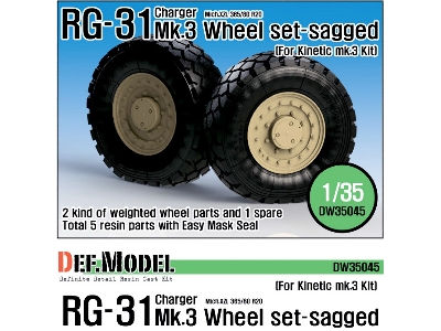 Rg-31 Mk.3 Sagged Wheel Set (For Kinetic 1/35) - image 1