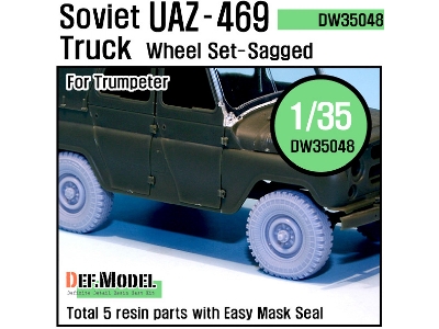 Soviet Uaz-469 Sagged Wheel Set (For Trumpeter 1/35) - image 1