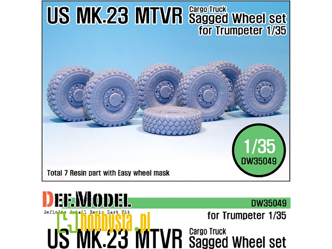 Us Mk.23 Mtvr Sagged Wheel Set (For Trumpeter 1/35) - image 1