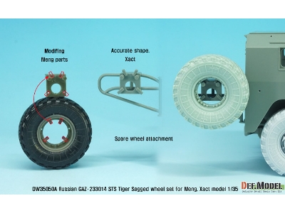 Gaz-233014 Sts Tiger Sagged Wheel Set (For Meng,xact 1/35) - image 14