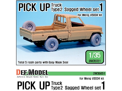 Pick Up Truck Type 2 Sagged Wheel Set 1 (For Meng Vs004 1/35) - image 1
