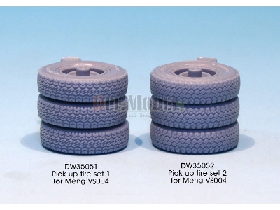 Pick Up Truck Type 2 Sagged Wheel Set 1 (For Meng Vs004 1/35) - image 9