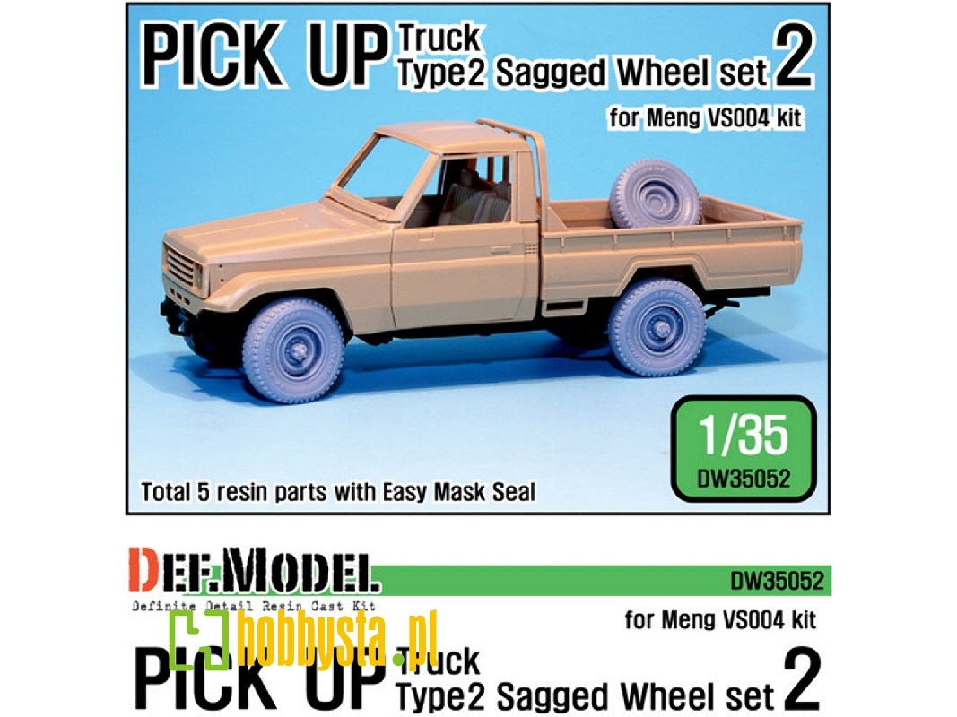 Pick Up Truck Type 2 Sagged Wheel Set 2 (For Meng Vs004 1/35) - image 1